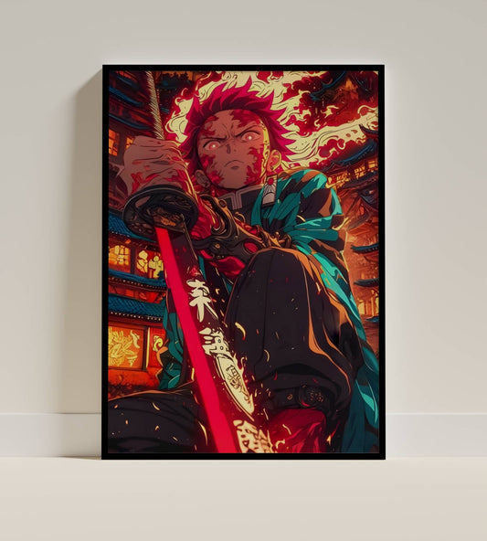 Tanjiro Kamado ( sun breathe ) Art Poster Frame