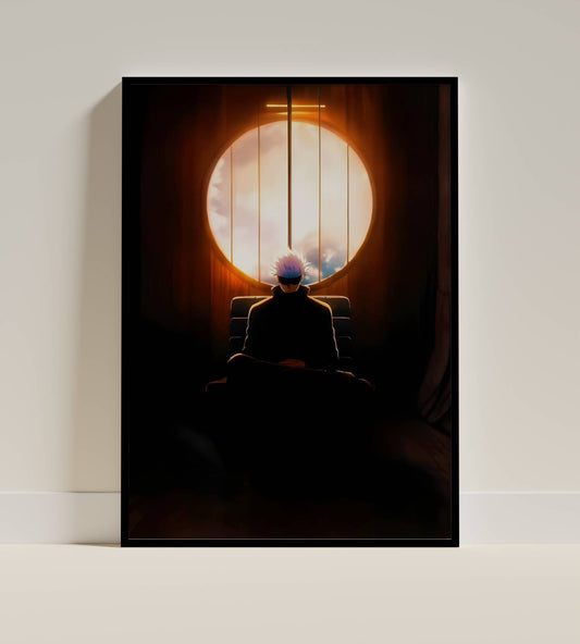 Gojo from JJK Silhouette Poster Frame