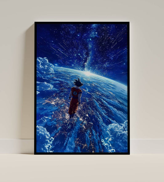 Goku Dragon Ball Z Space Cosmic Art Poster Frame