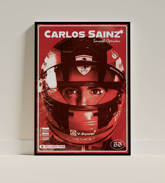 Carlos Sainz F1 Poster Frame