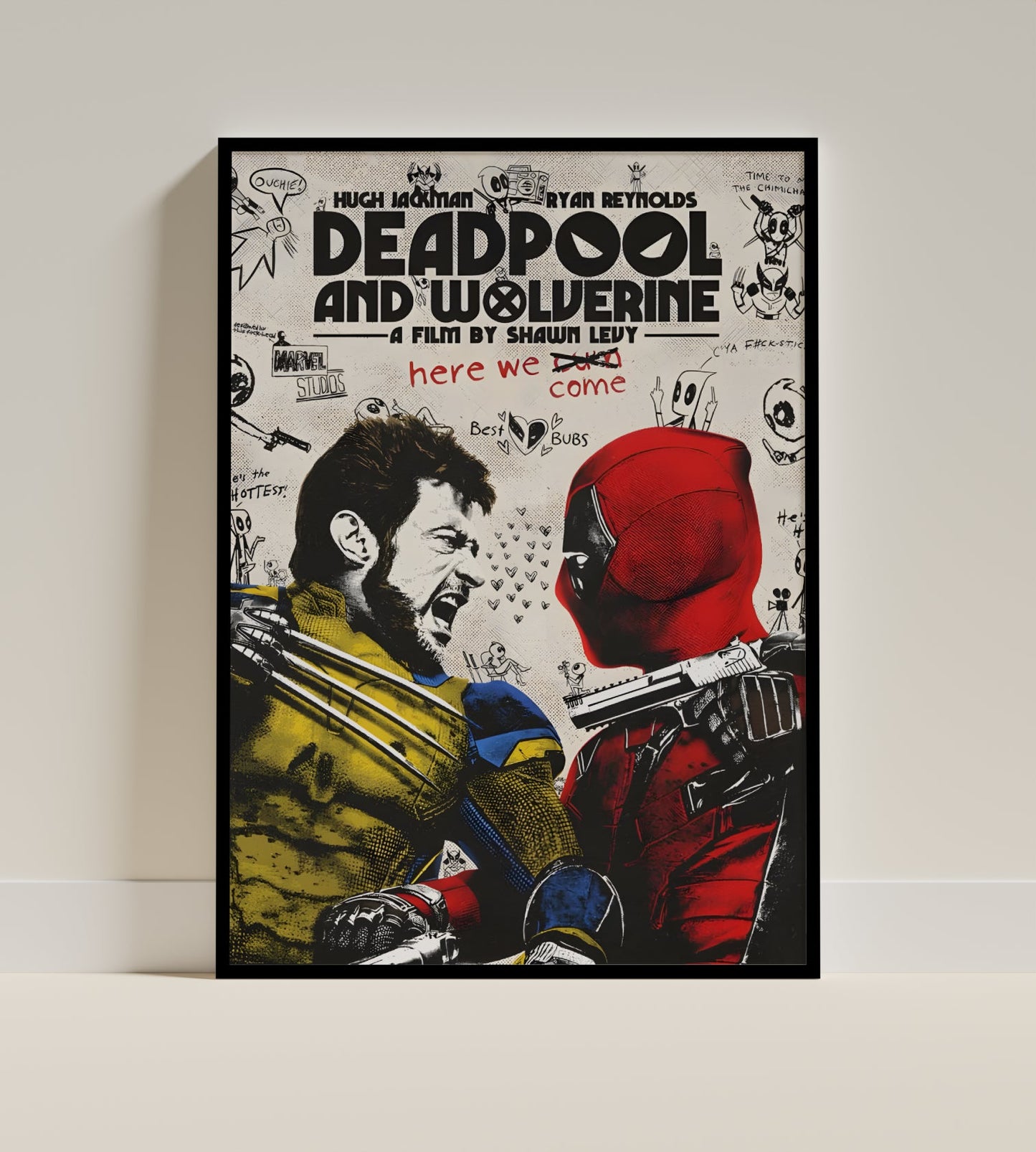 Deadpool and Wolverine Marvel Comic Duo Movie Poster Frame