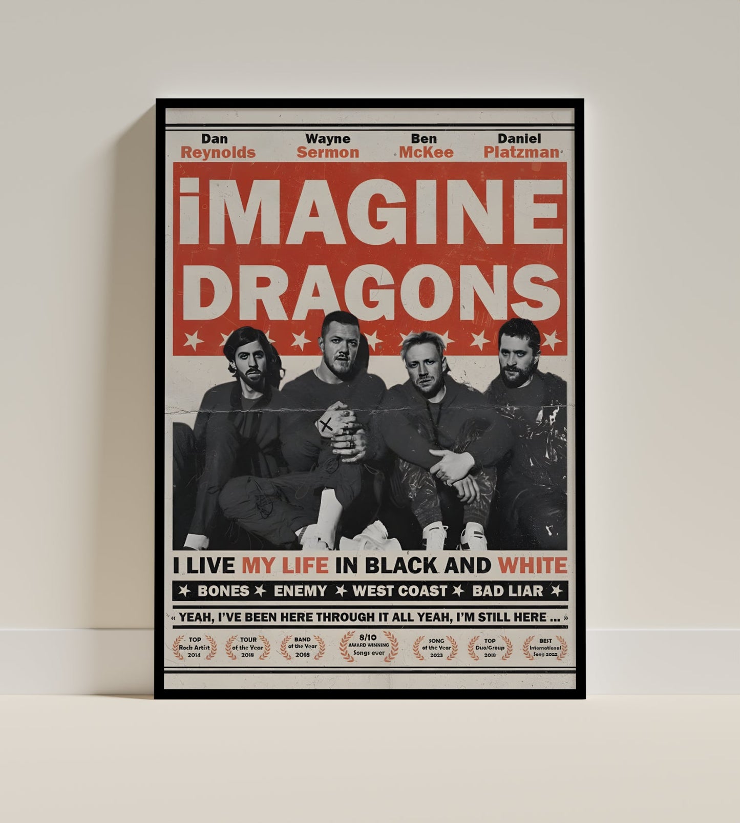 Imagine Dragons Band Poster Frame