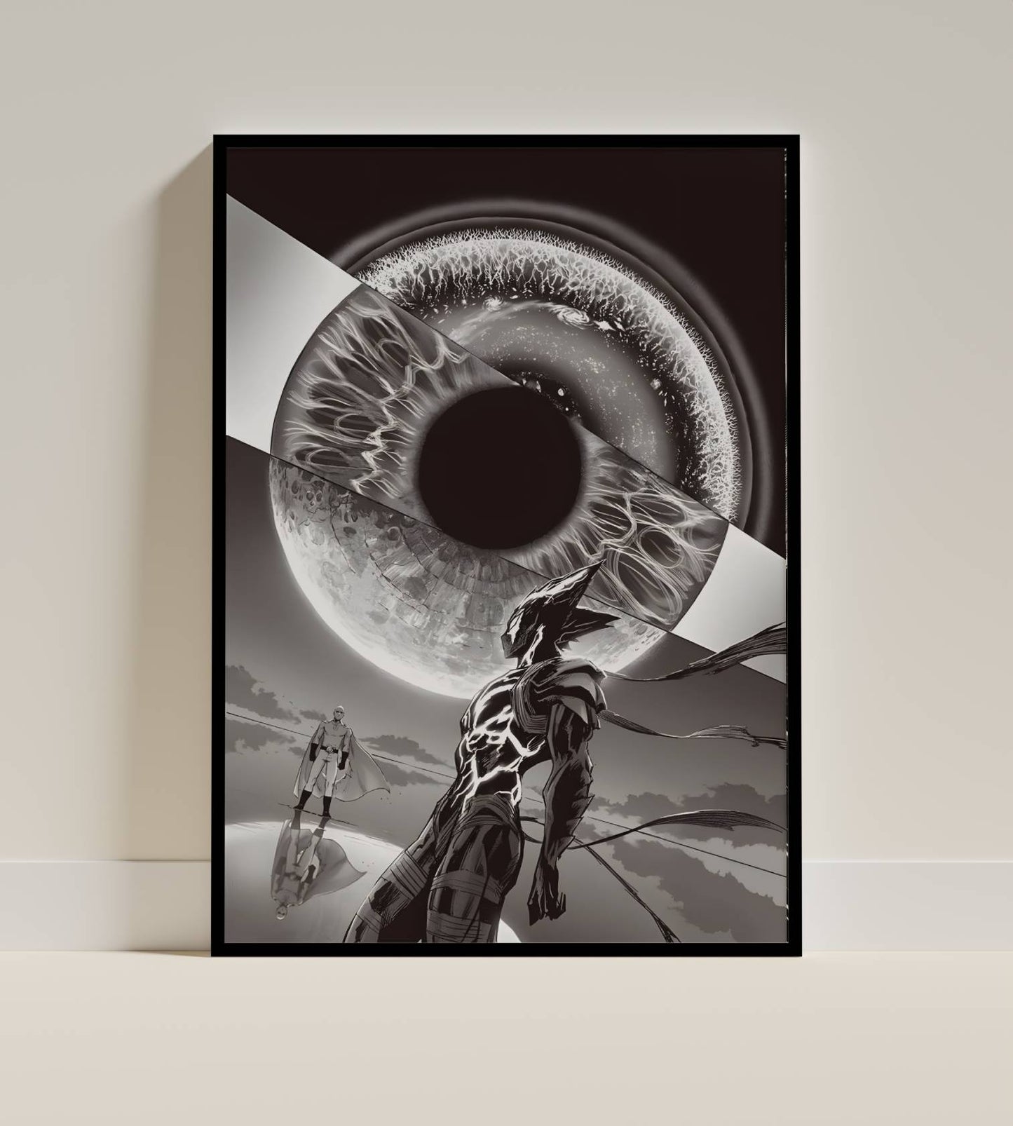 Saitama VS Garou Manga Art Poster Frame