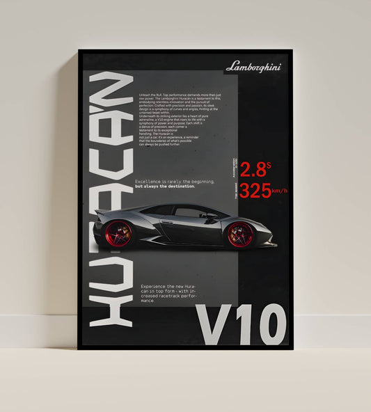 Lamborghini Huracan V10 Poster Frame