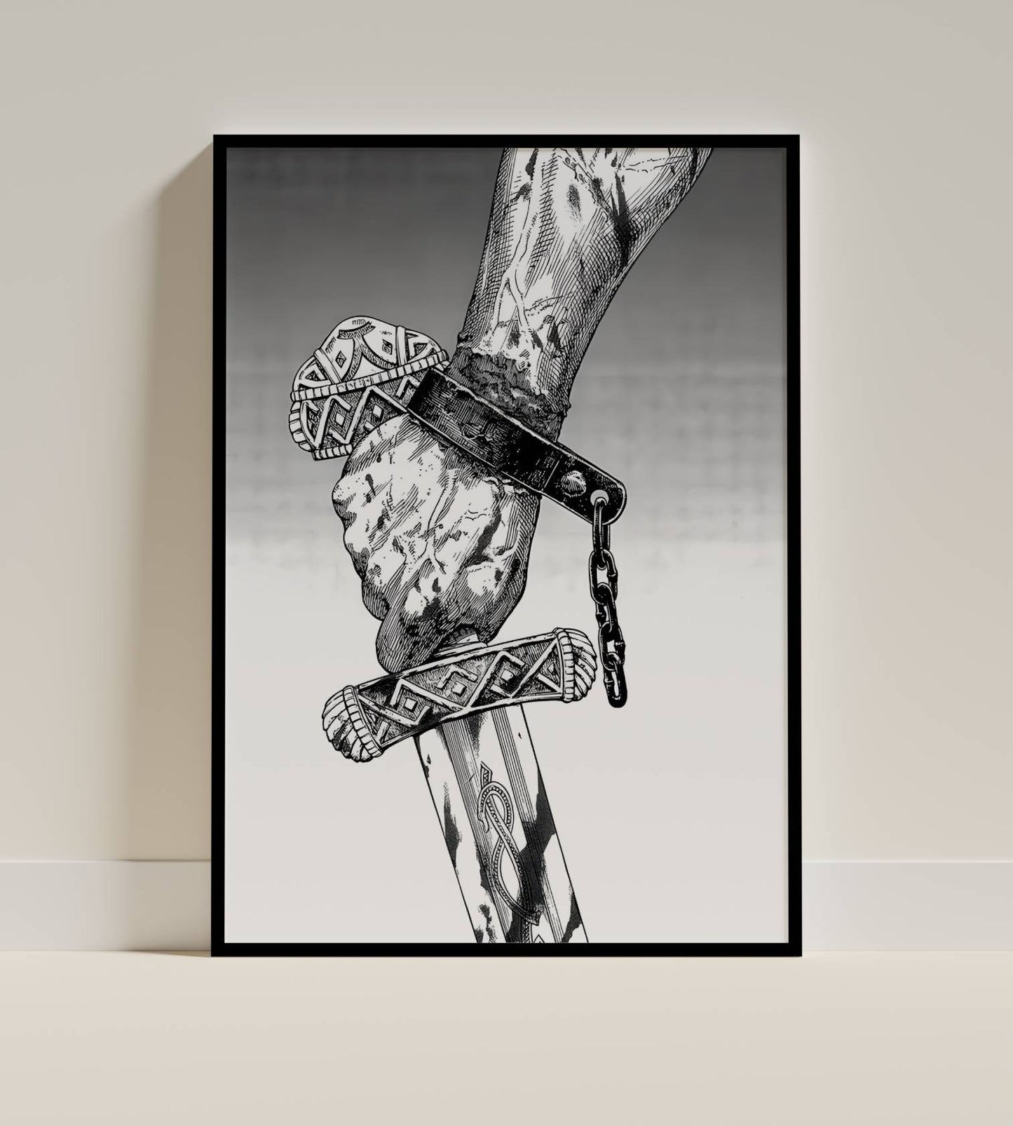 Sword Grip Warrior Fantasy Art Poster Frame