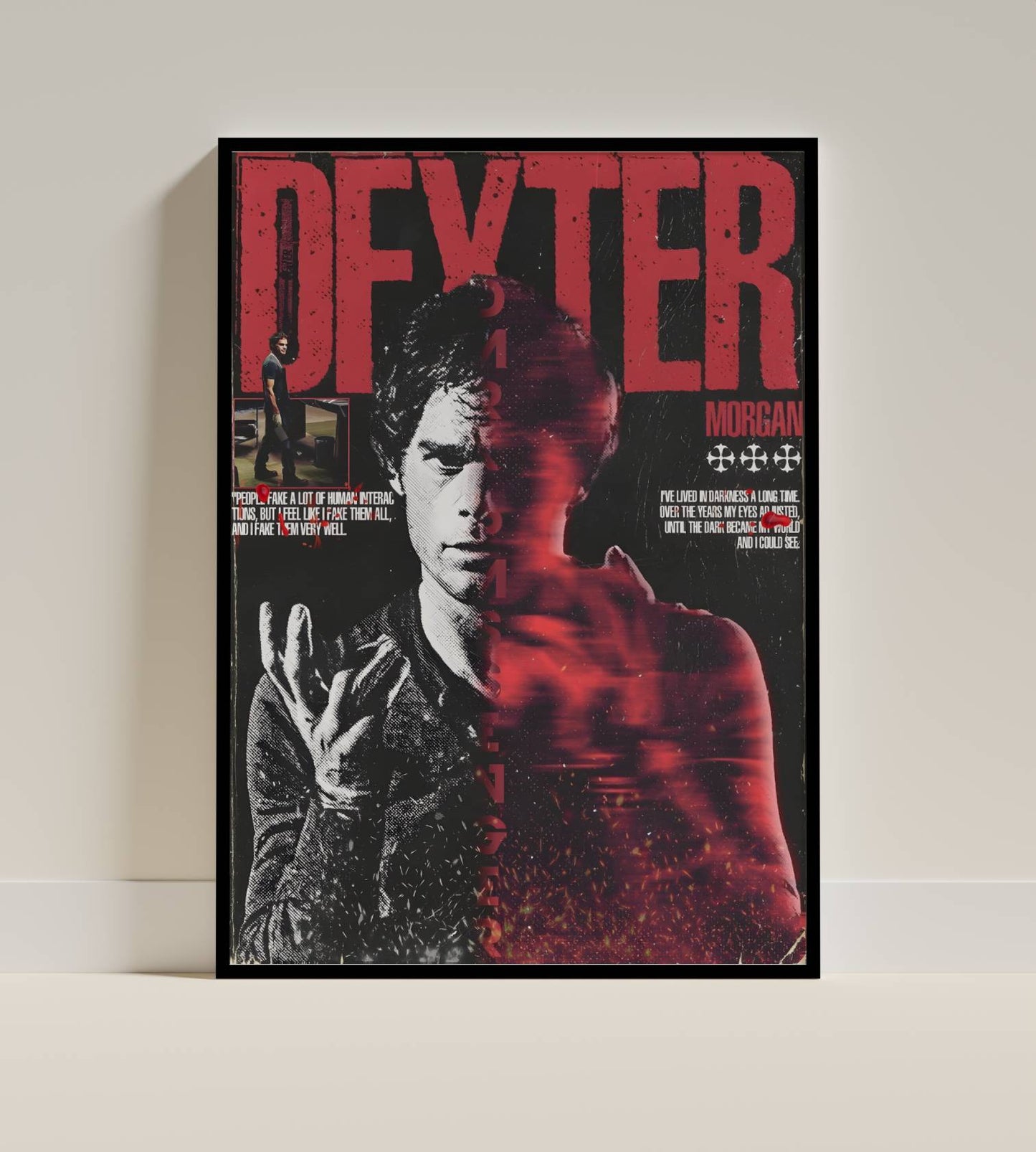 Dexter Showtime Thriller TV Series Dramatic Poster Art Frame