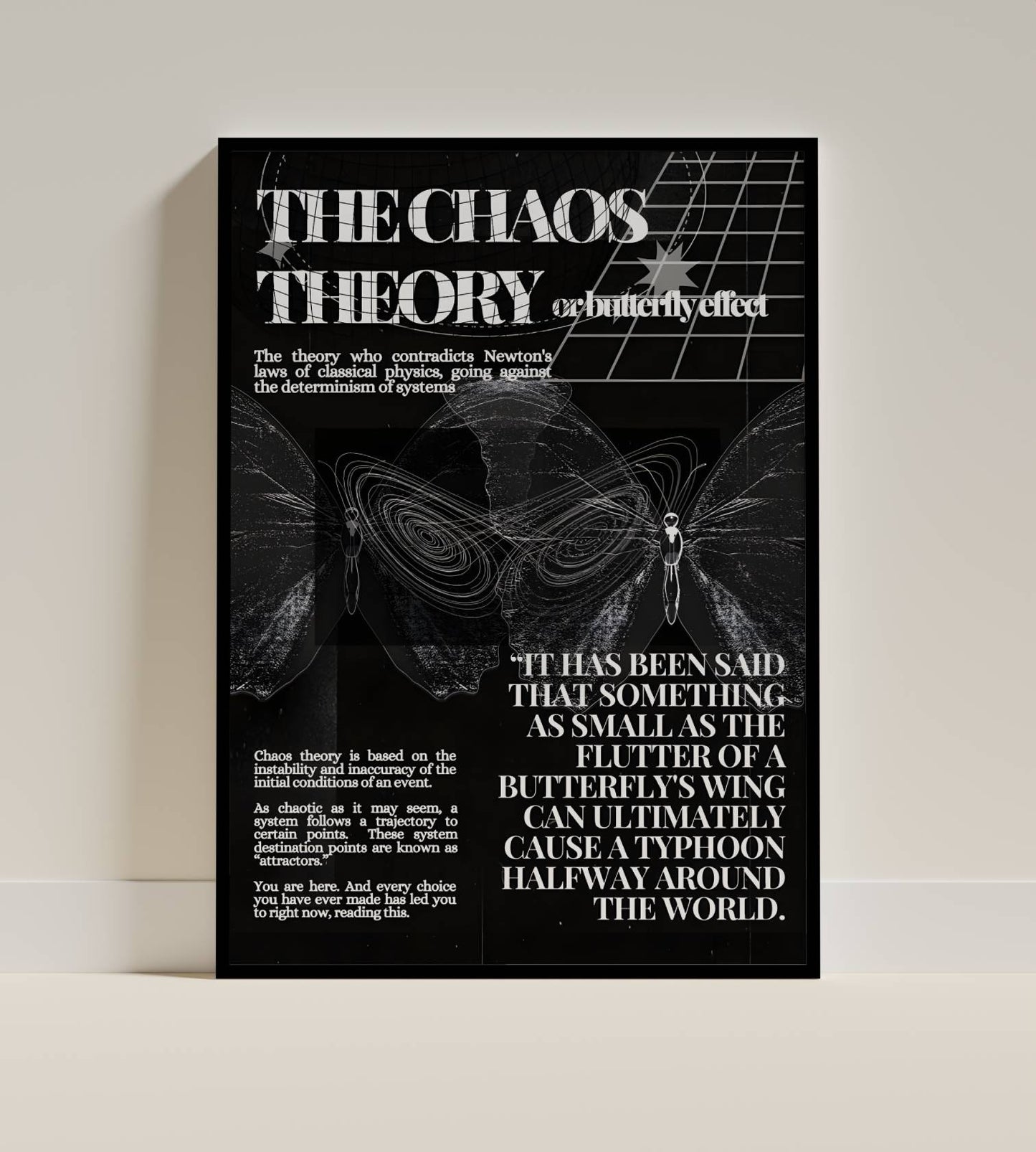 Chaos Theory Butterfly Effect Poster Frame