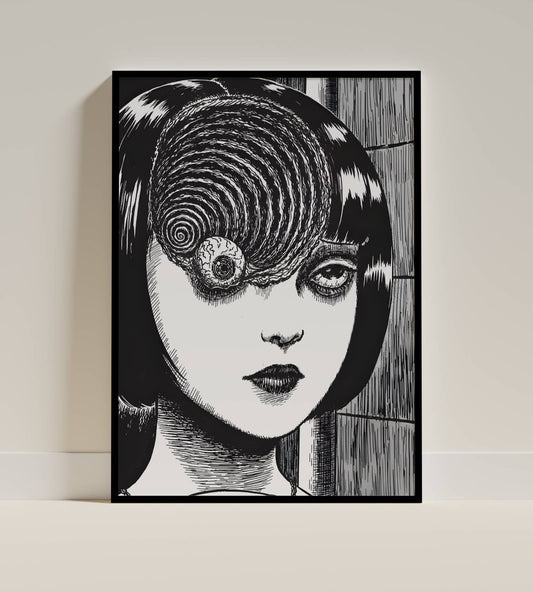 Junji Ito Uzumaki Horror Manga Art Poster Frame