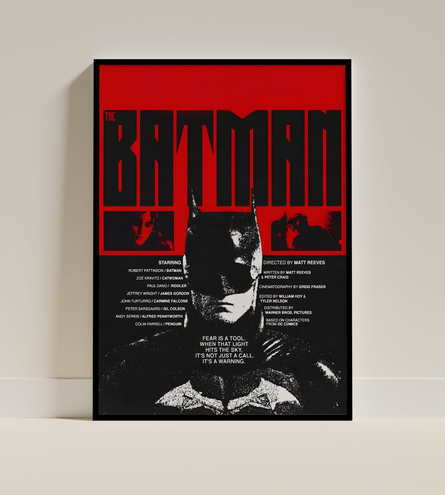 The Batman Red Black Graphic Poster Art Frame