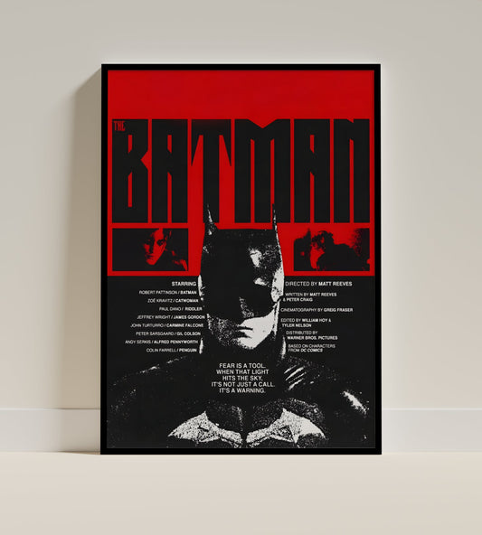 The Batman Red Black Graphic Poster Art Frame