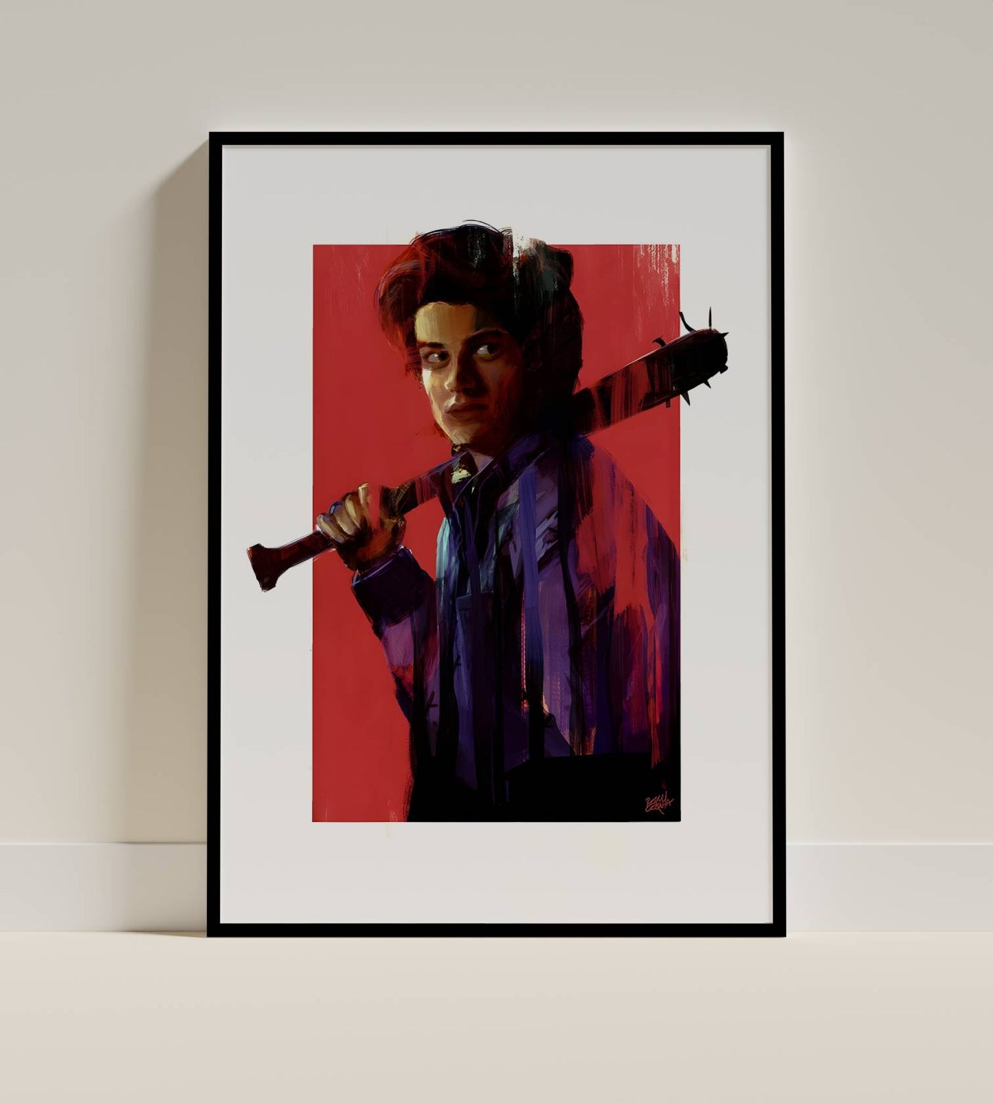 Bold Red Black Fashion Figure Dramatic Poster Frame