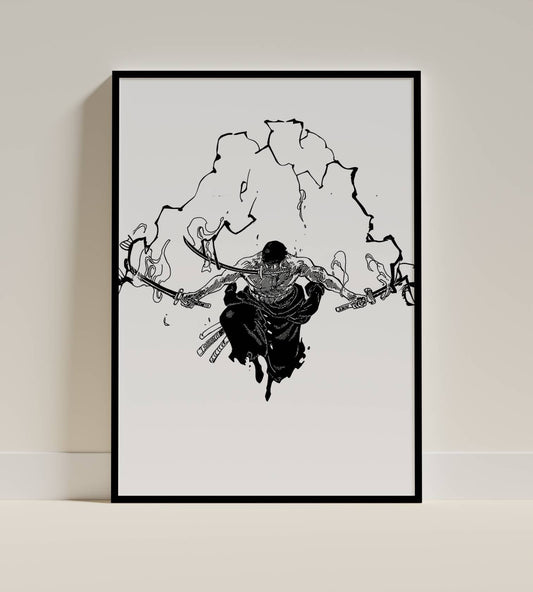 King of Hell (Roronoa Zoro) Art Poster Frame