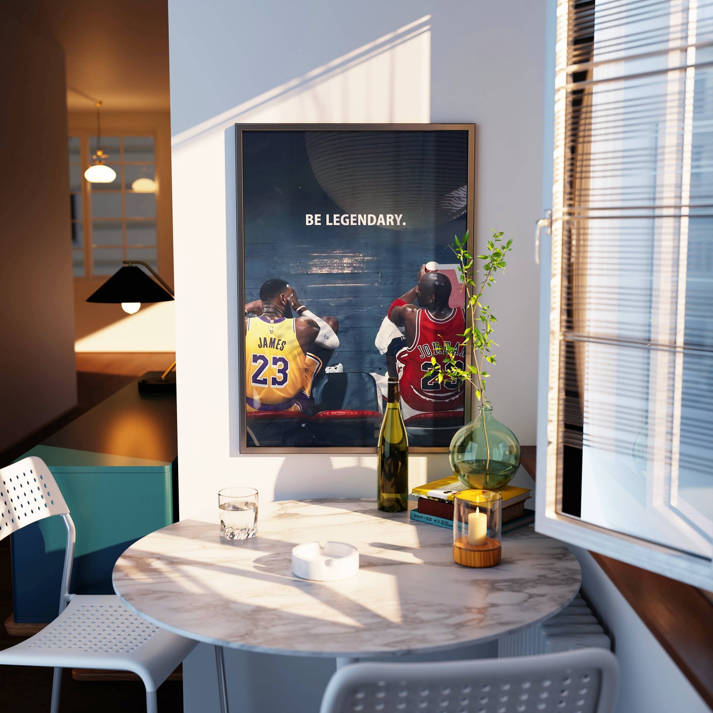 LeBron James vs Michael Jordan Be Legendary Poster Frame