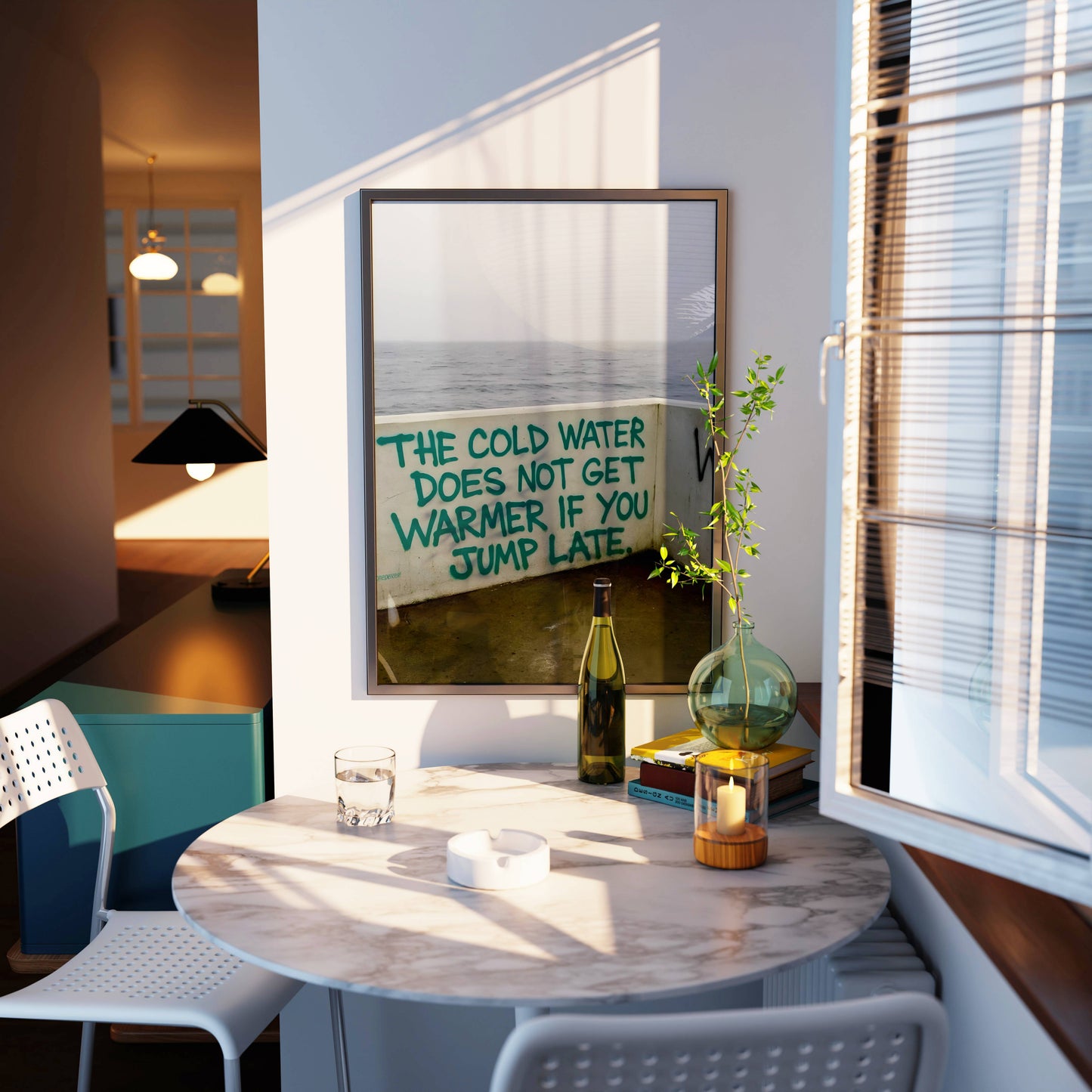 Cold Water Quote Motivational Frame