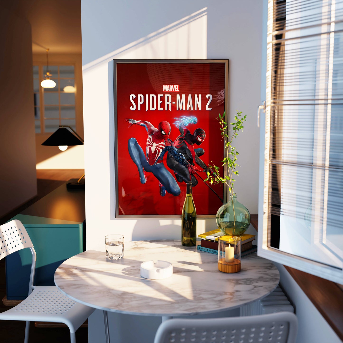 Marvel Spider-Man 2 Red Action Poster Frame