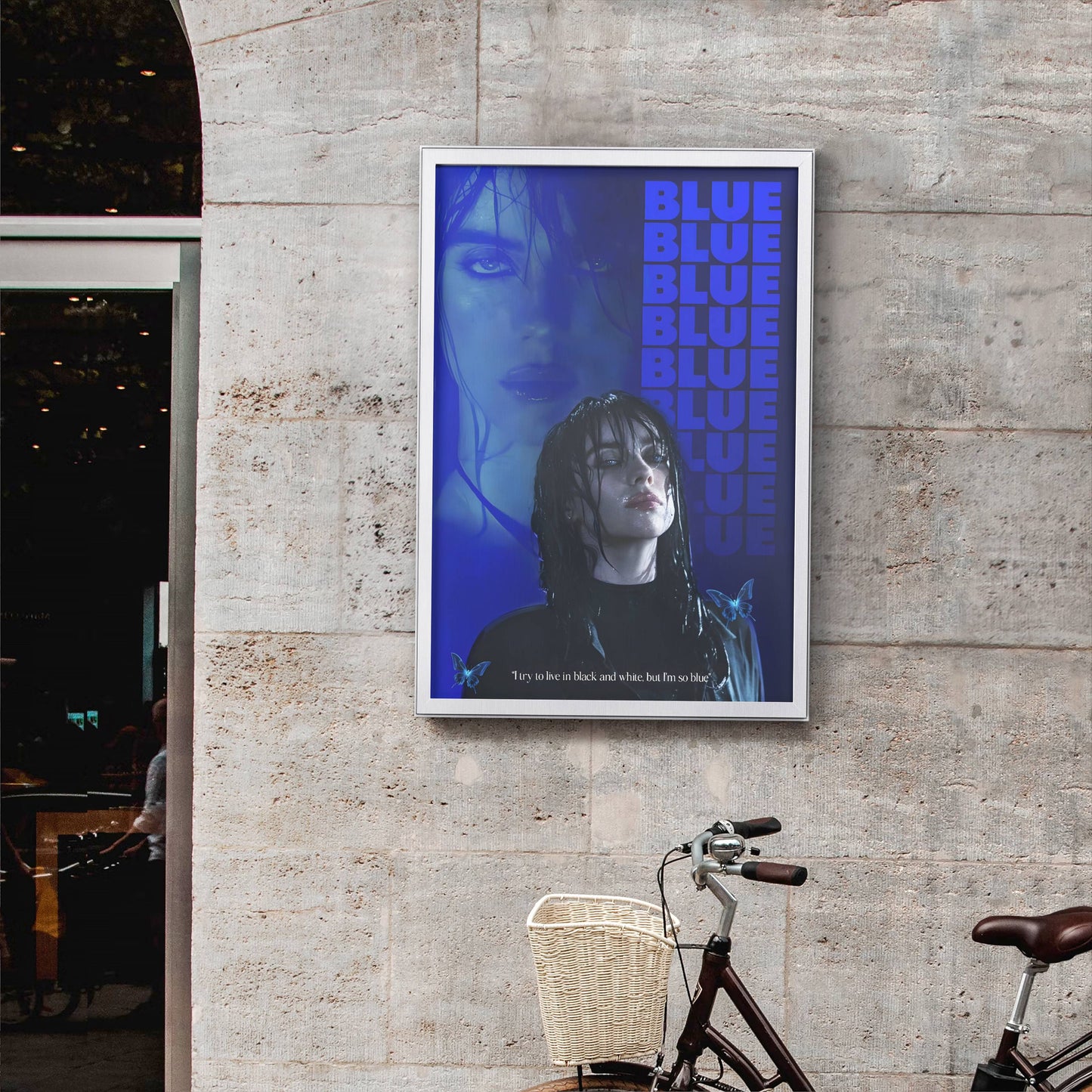 Billie Eilish Blue Song Frame