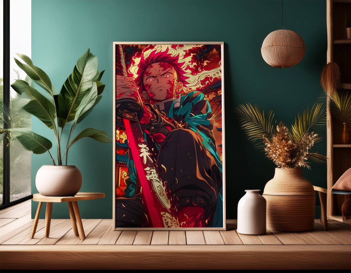 Tanjiro Kamado ( sun breathe ) Art Poster Frame