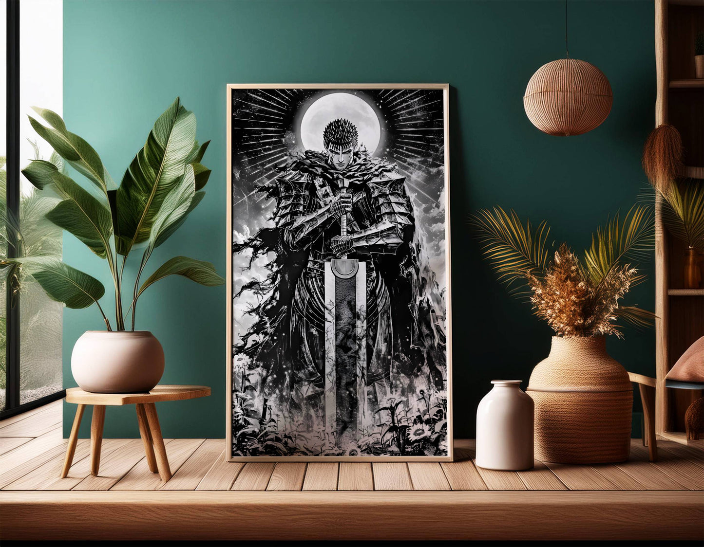 Dark Knight Moon Warrior Art Poster Frame