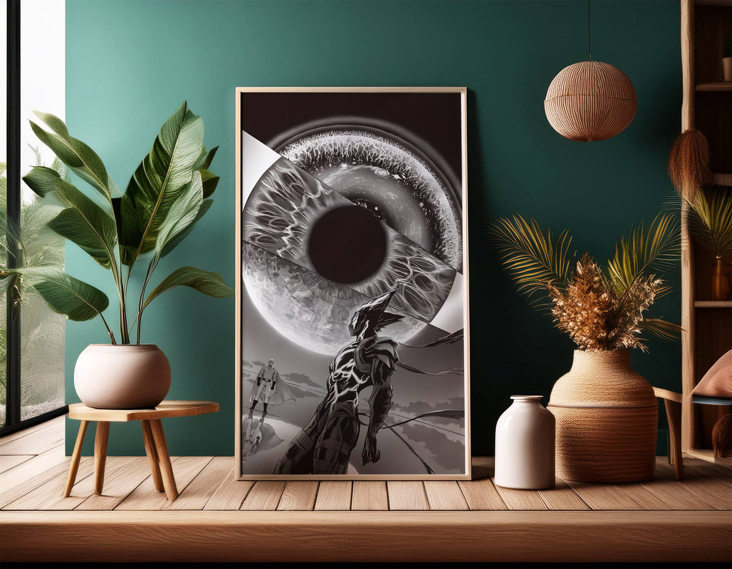 Saitama VS Garou Manga Art Poster Frame
