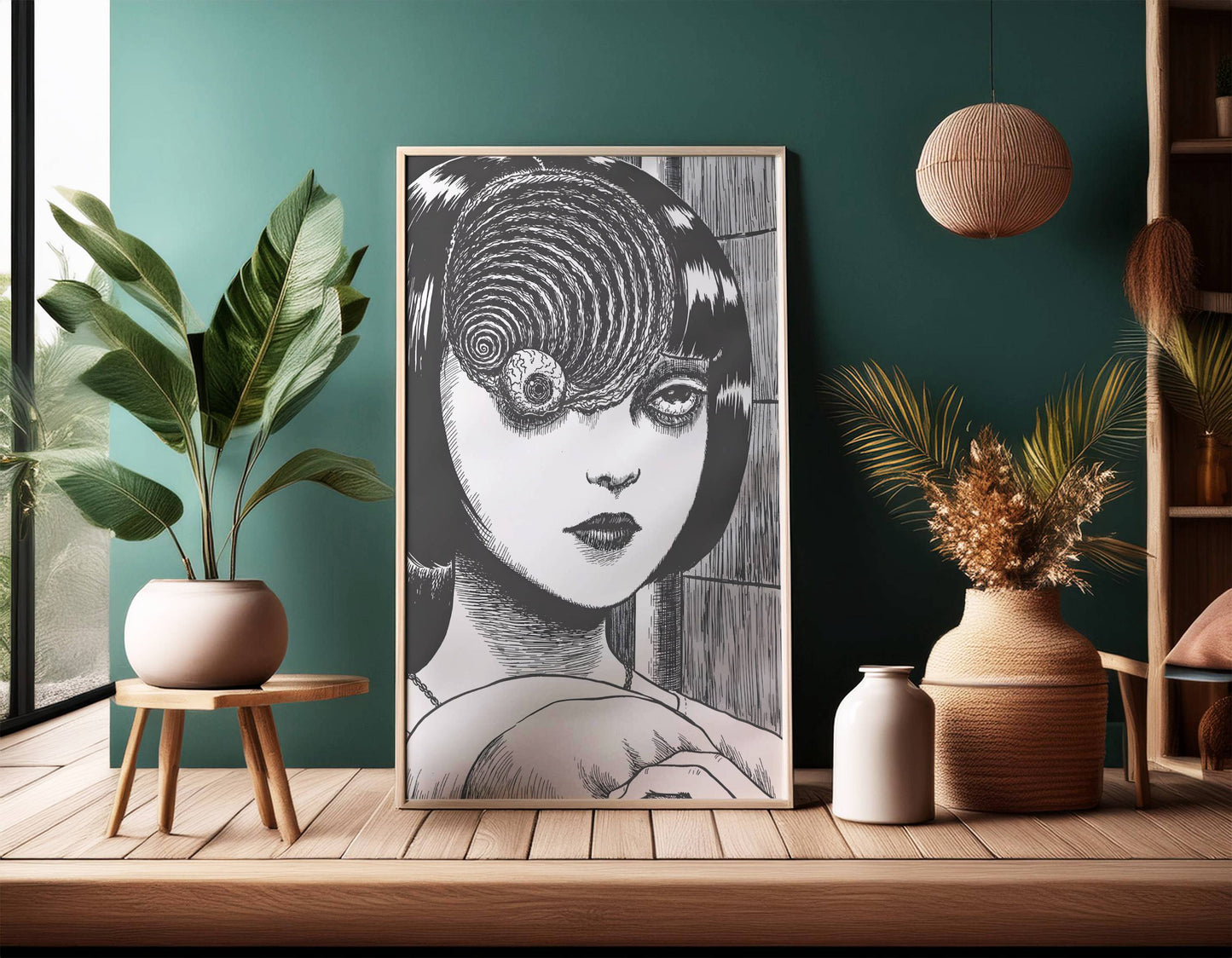 Junji Ito Uzumaki Horror Manga Art Poster Frame