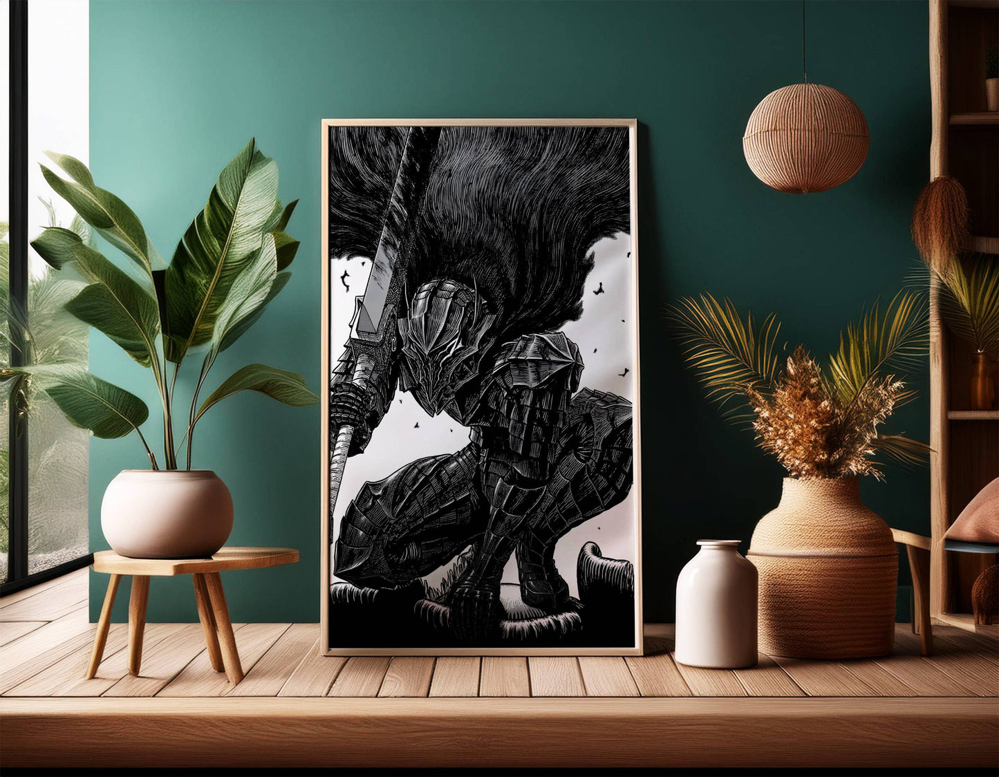 Berserk Guts Dark Fantasy Manga Art Poster Frame