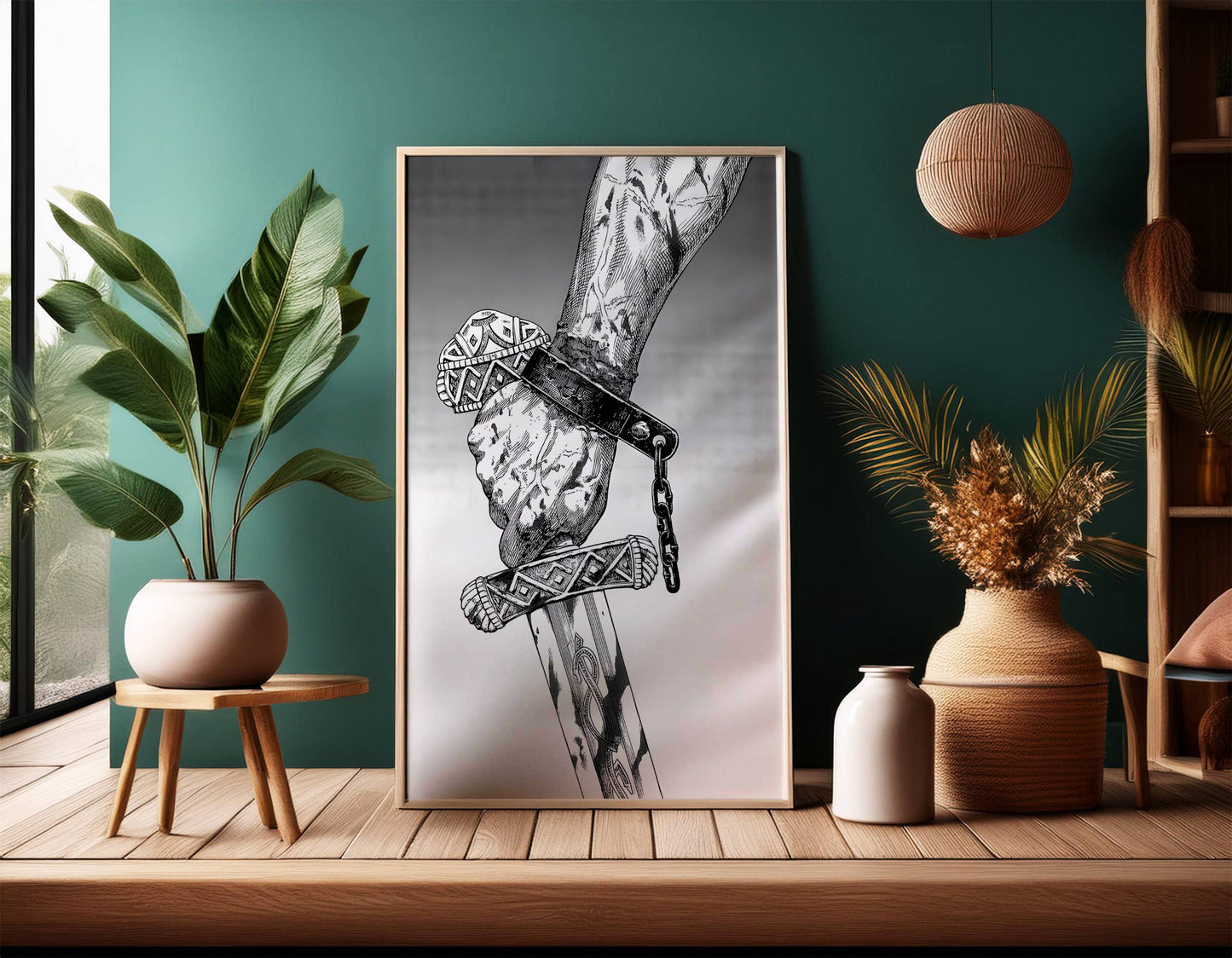 Sword Grip Warrior Fantasy Art Poster Frame
