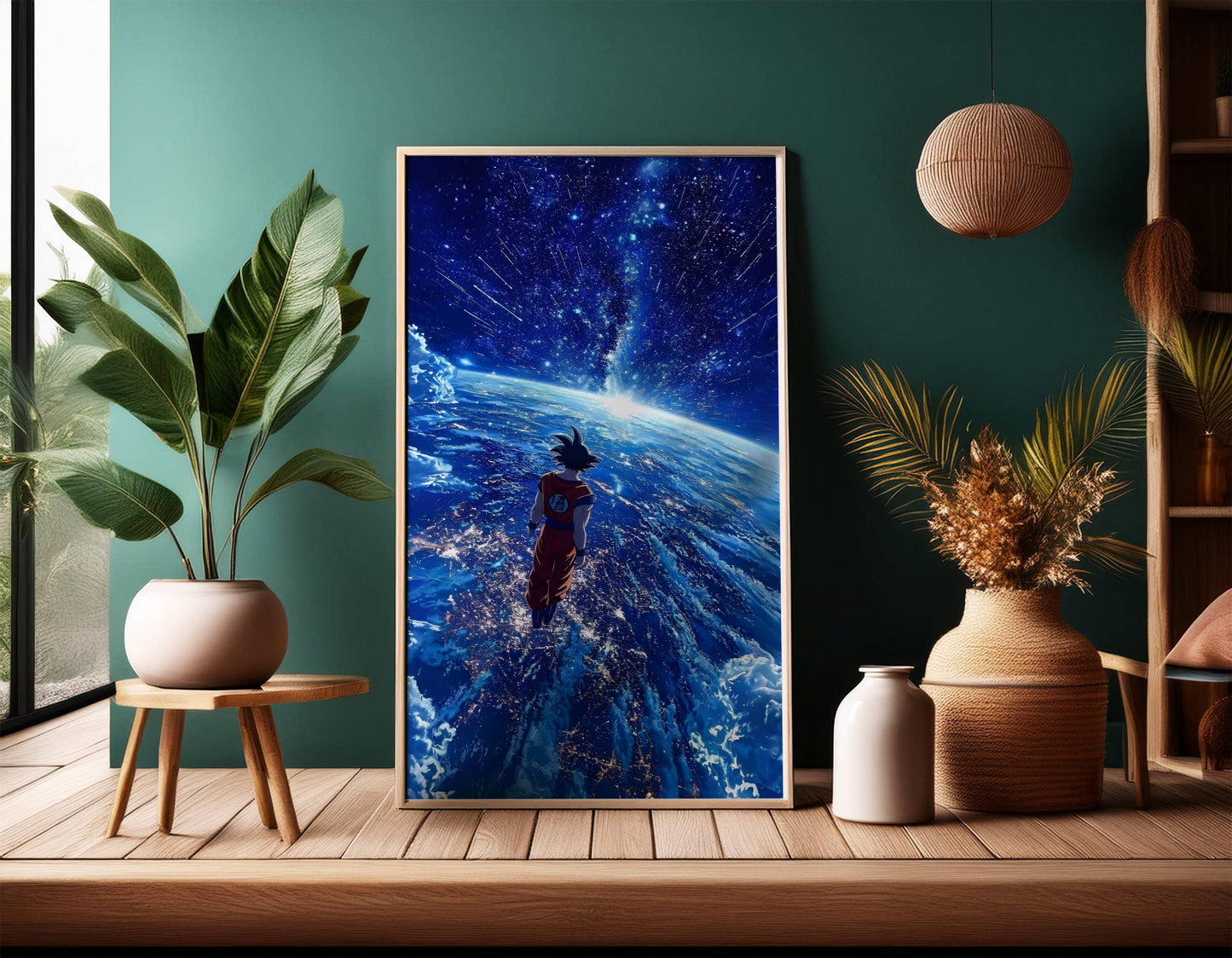 Goku Dragon Ball Z Space Cosmic Art Poster Frame