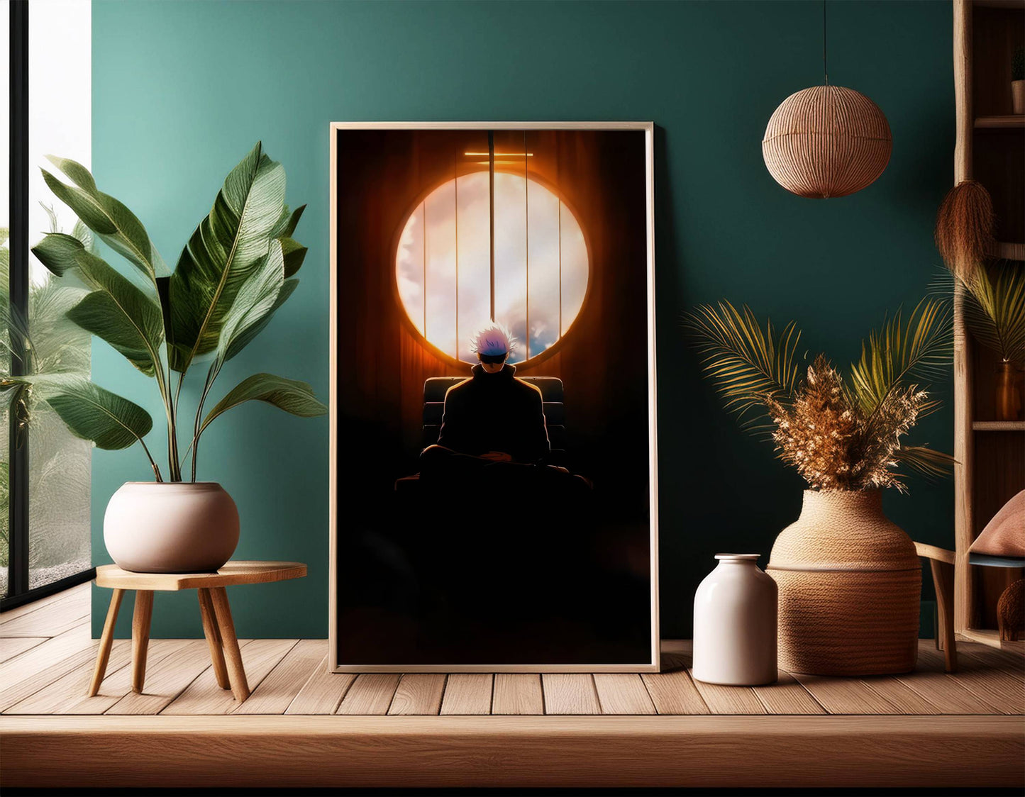 Gojo from JJK Silhouette Poster Frame