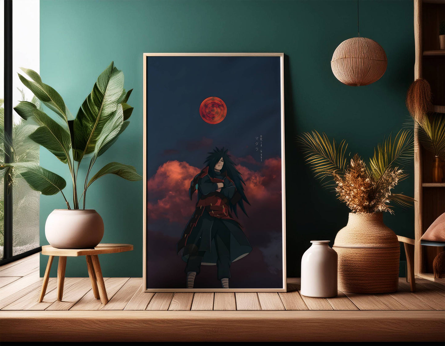 Madara Uchiha Red Moon Naruto Art Poster Frame