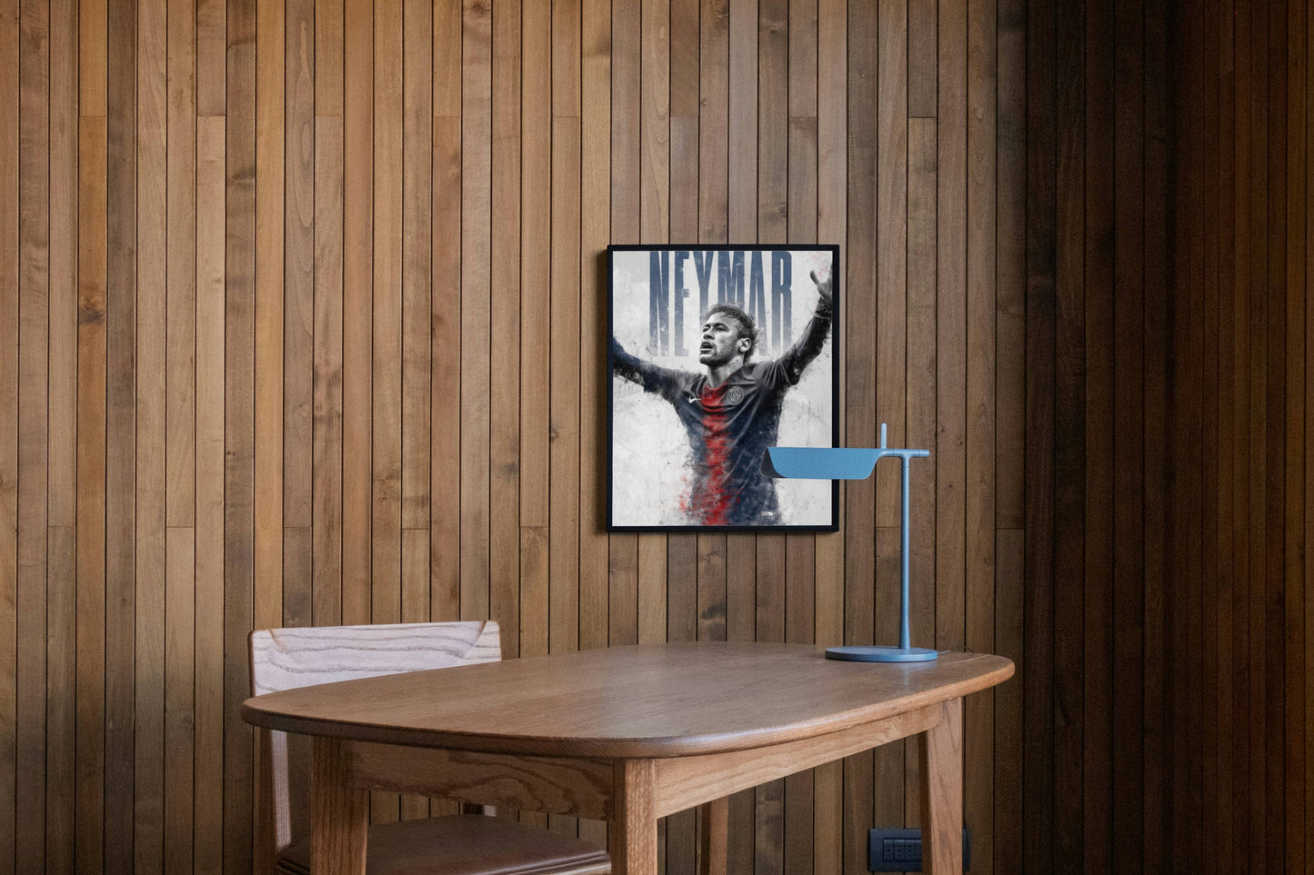 Neymar PSG Arms Raised Grunge Art Print | Football Wall Poster