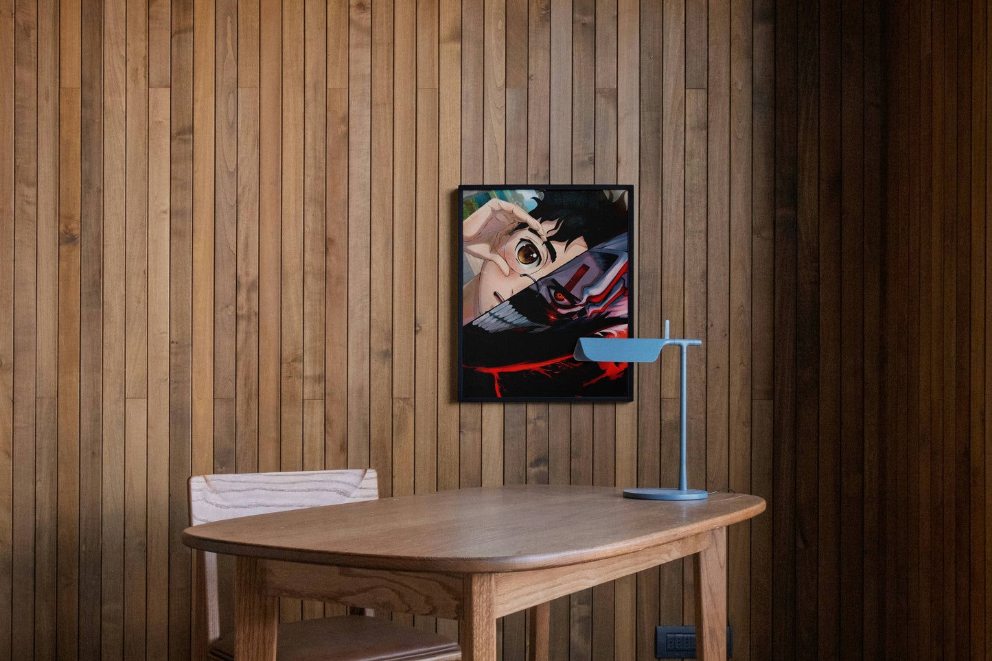 Anime Split Face Dual Identity Art Poster Frame