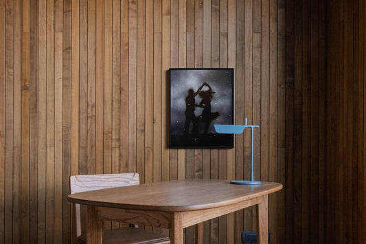 Dark Cinematic Figure Wood Mounted Display Frame