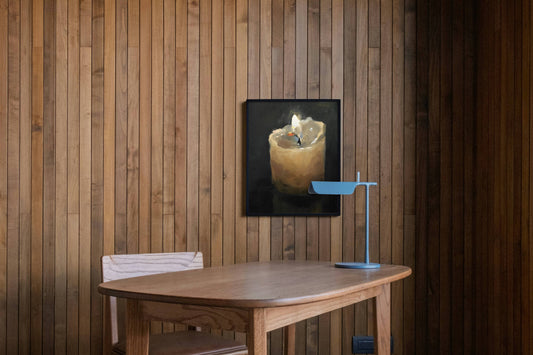 Warm Candlelight Glow Rustic Wood Art Frame