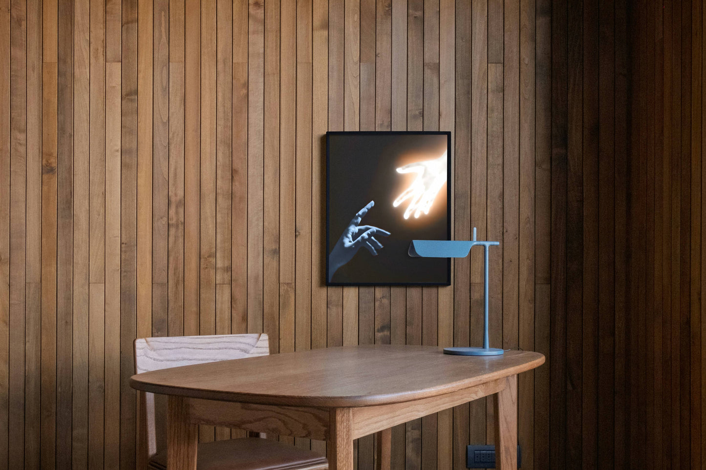 Sunlit Room Shadow Figure Elegant Wall Frame