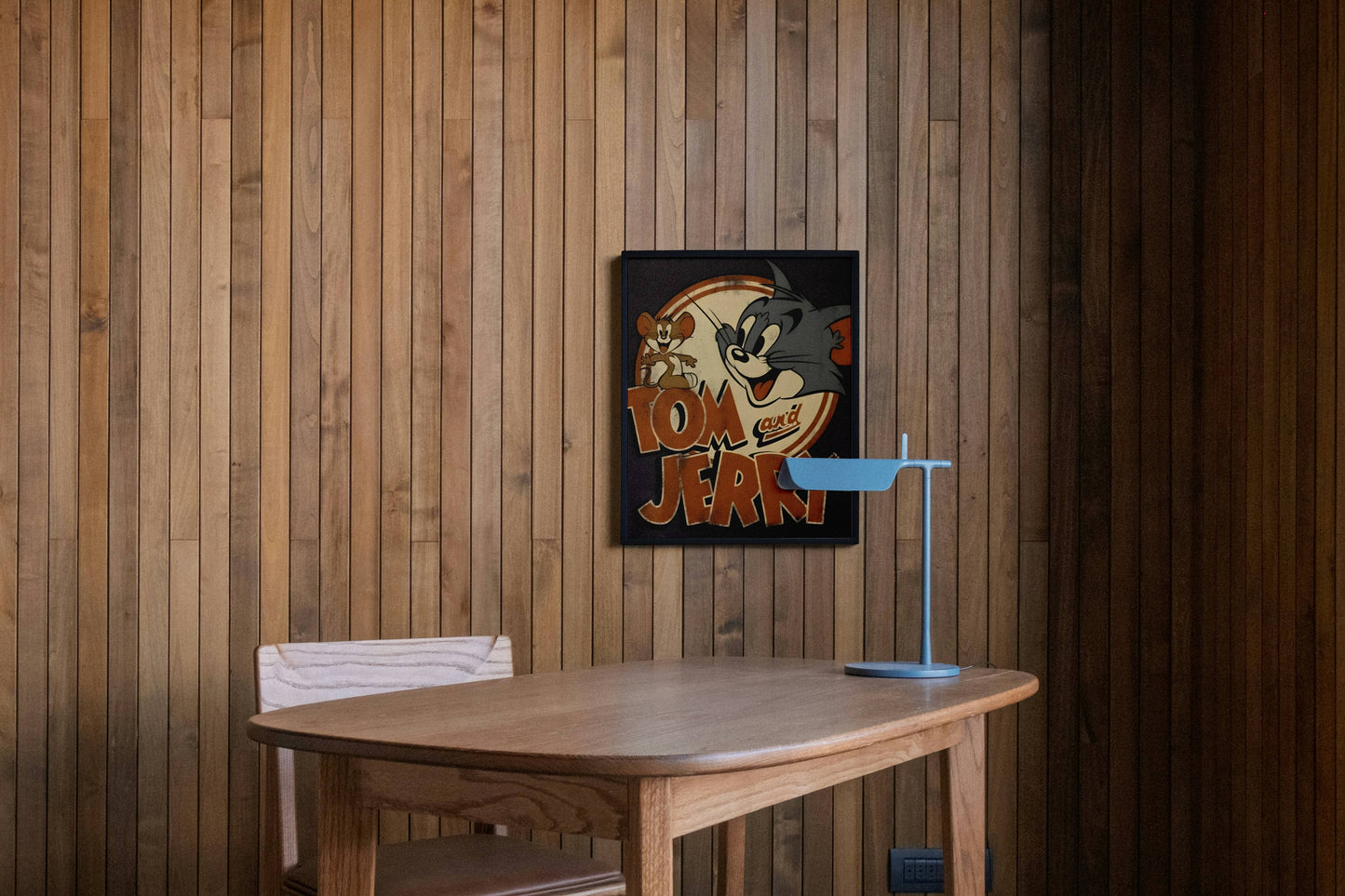 Tom and Jerry Classic Cartoon Duo Retro Poster Art Frame
