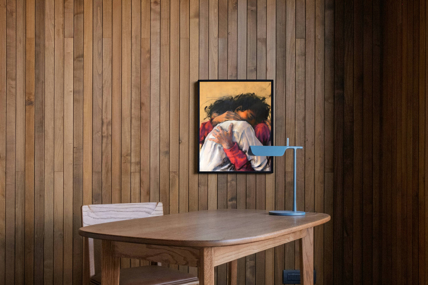 Mother and Child Embrace Portrait Art Poster Frame