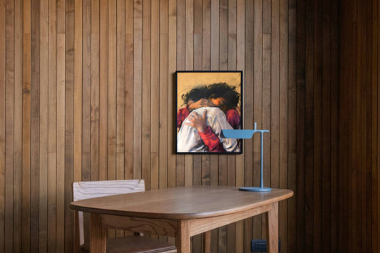 Mother and Child Embrace Portrait Art Poster Frame