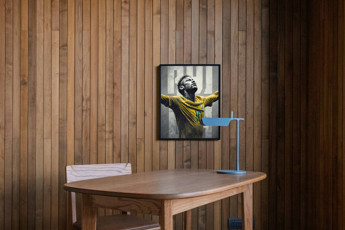 Neymar Brazil No.10 Arms Raised NJR Art Print | Football Wall Poster