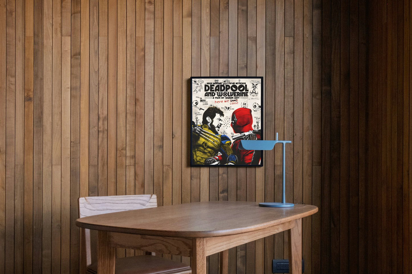 Deadpool and Wolverine Marvel Comic Duo Movie Poster Frame