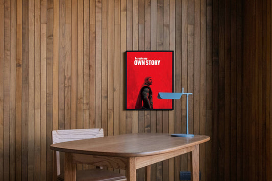 Courage Your Own Story Motivational Quote Art Print | Red Wall Poster