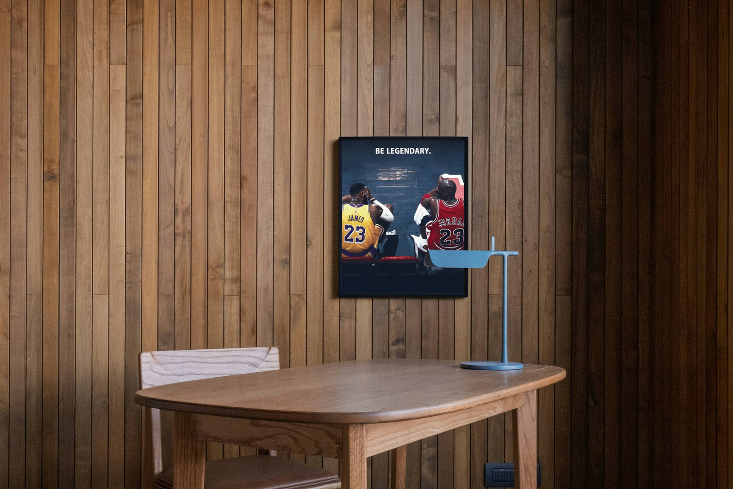 LeBron James vs Michael Jordan Be Legendary Poster Frame