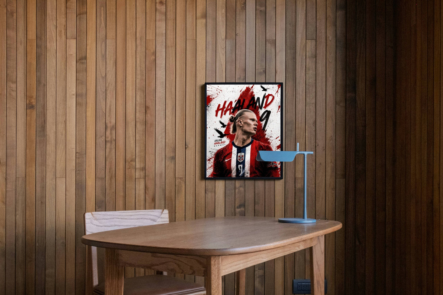 Haaland Norway Paint Splash Celebration Art Print | Football Wall Poster