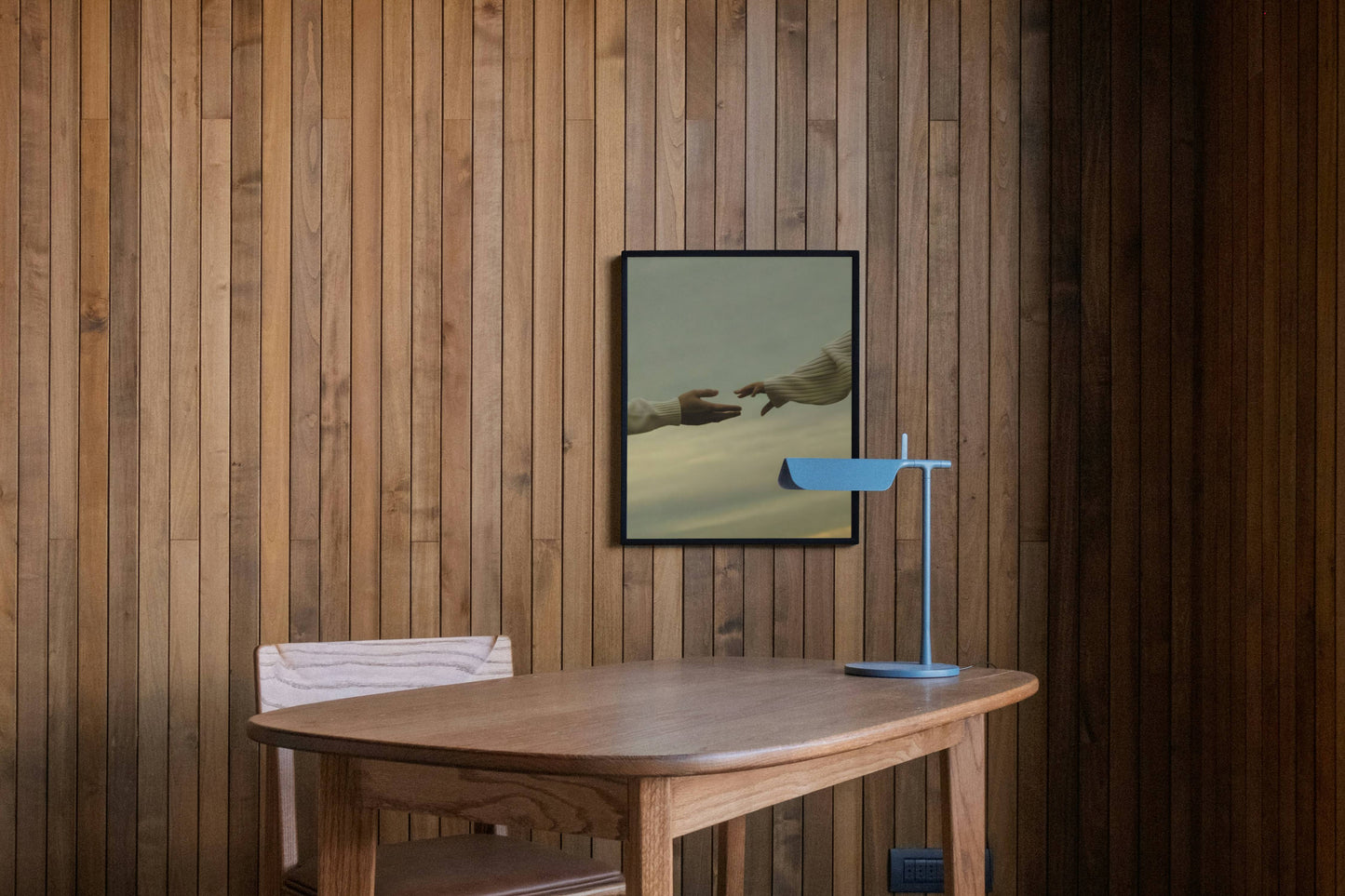 Serene Teal Landscape Minimalist Nature Wall Frame