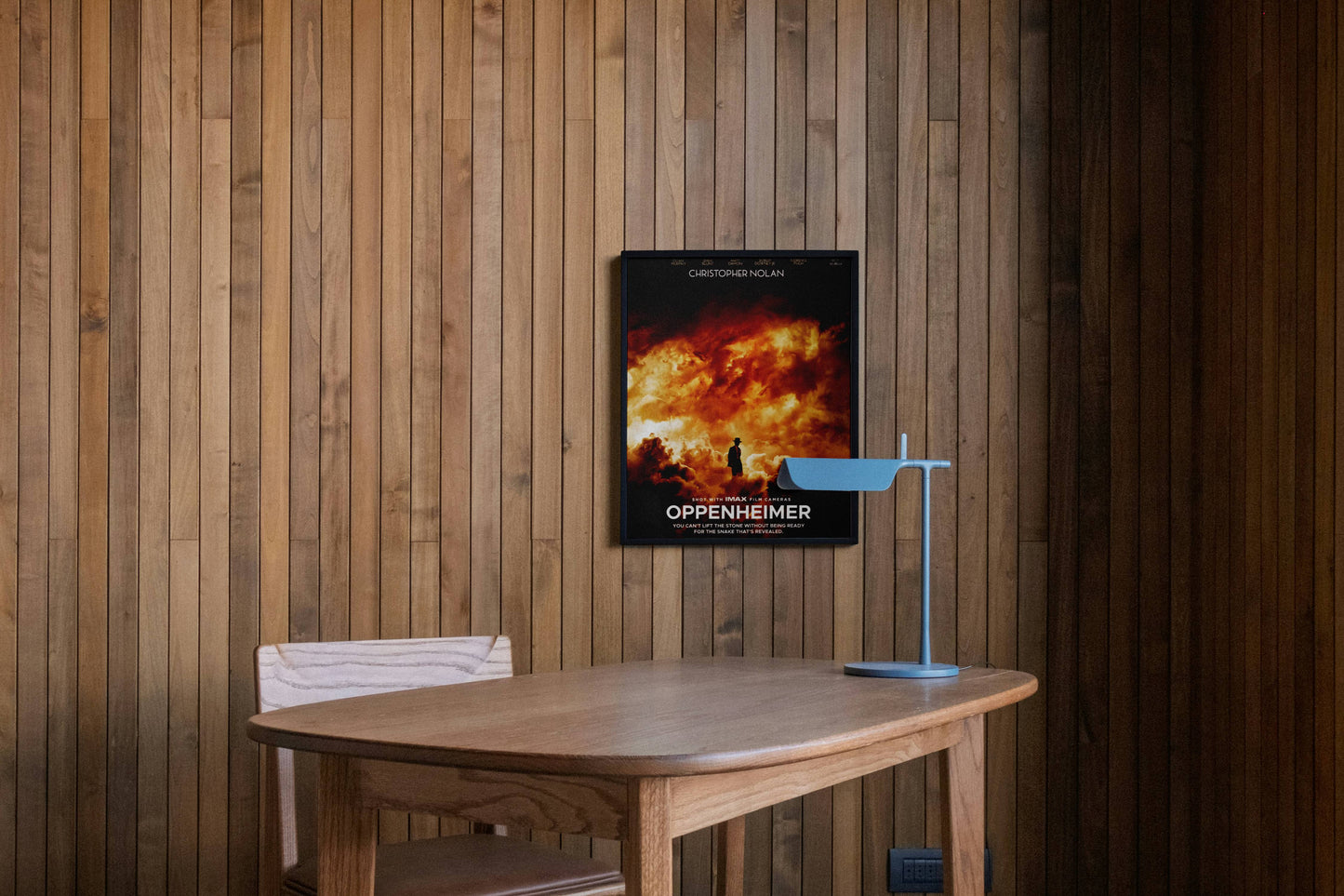 Oppenheimer Dramatic Fire Explosion Movie Poster Frame