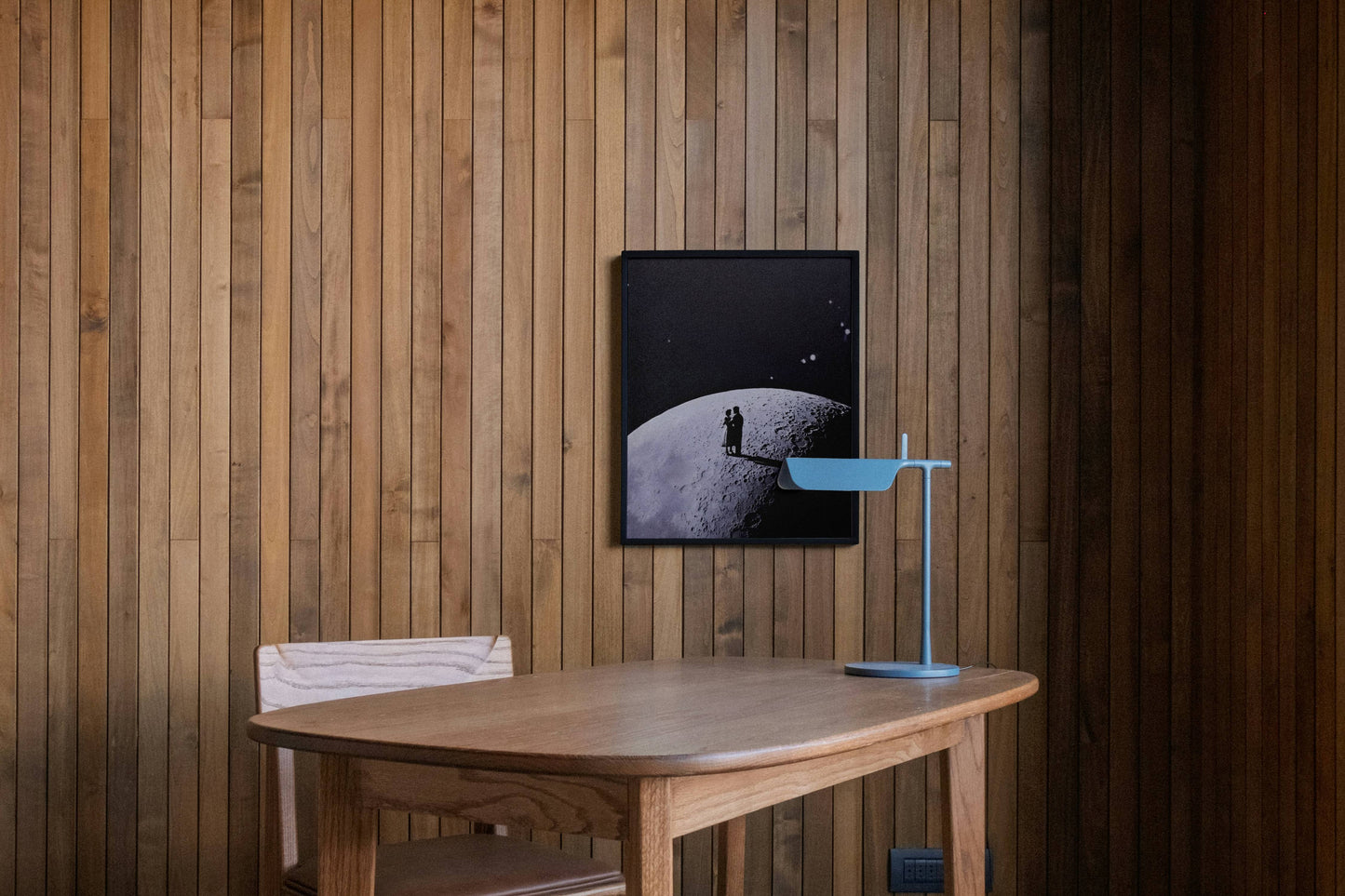 Cosmic Moon Duo Surreal Space Art Frame