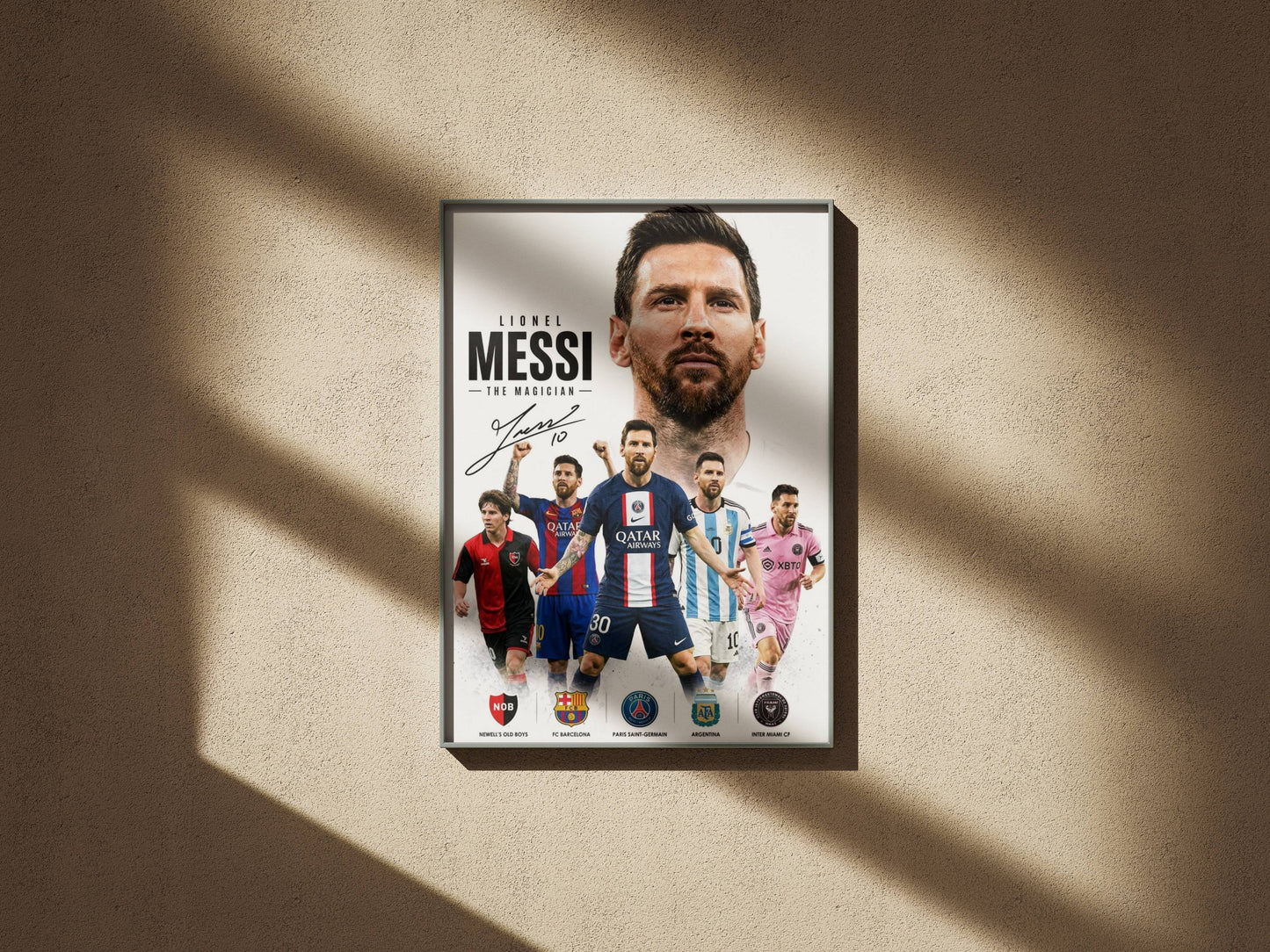 Messi Argentina Team Collage Art Print | Football Fan Wall Poster