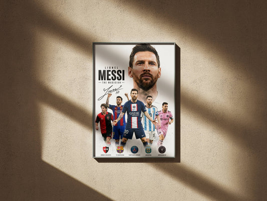 Messi Argentina Team Collage Art Print | Football Fan Wall Poster