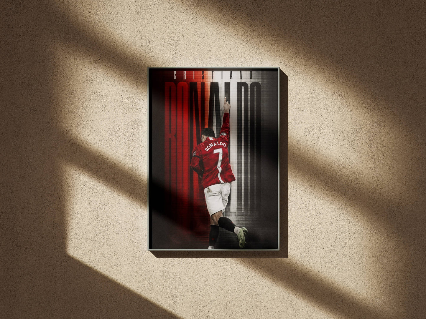 Ronaldo Manchester United No.7 Back View Art Print | Football Wall Poster