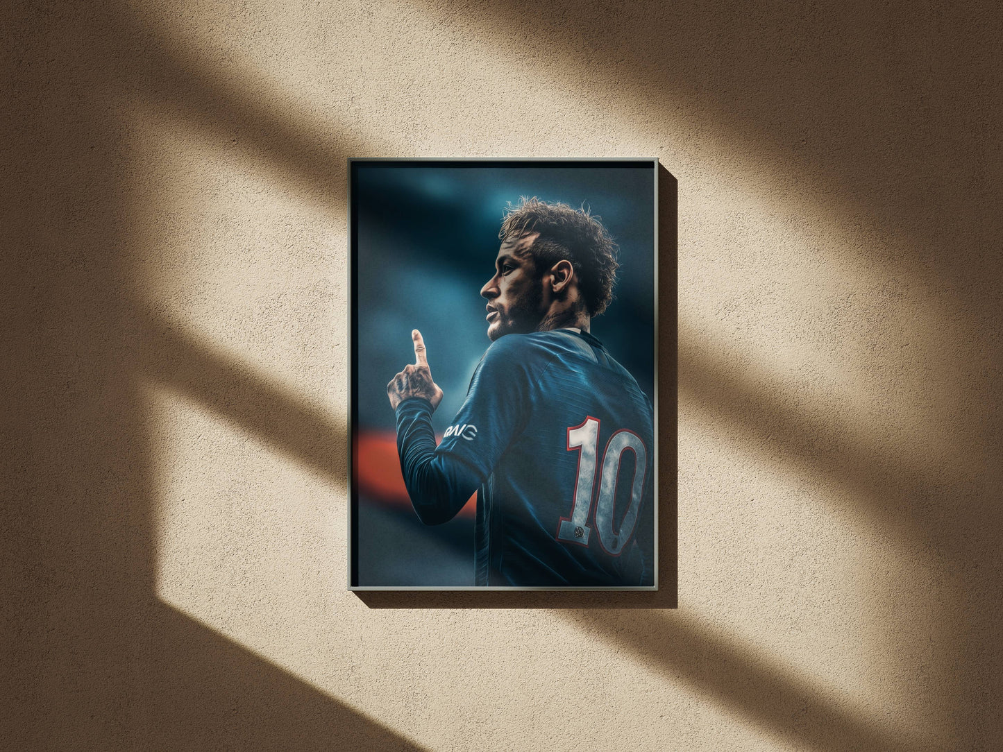 Neymar PSG No.10 Cinematic Side Profile Art Print | Football Wall Poster