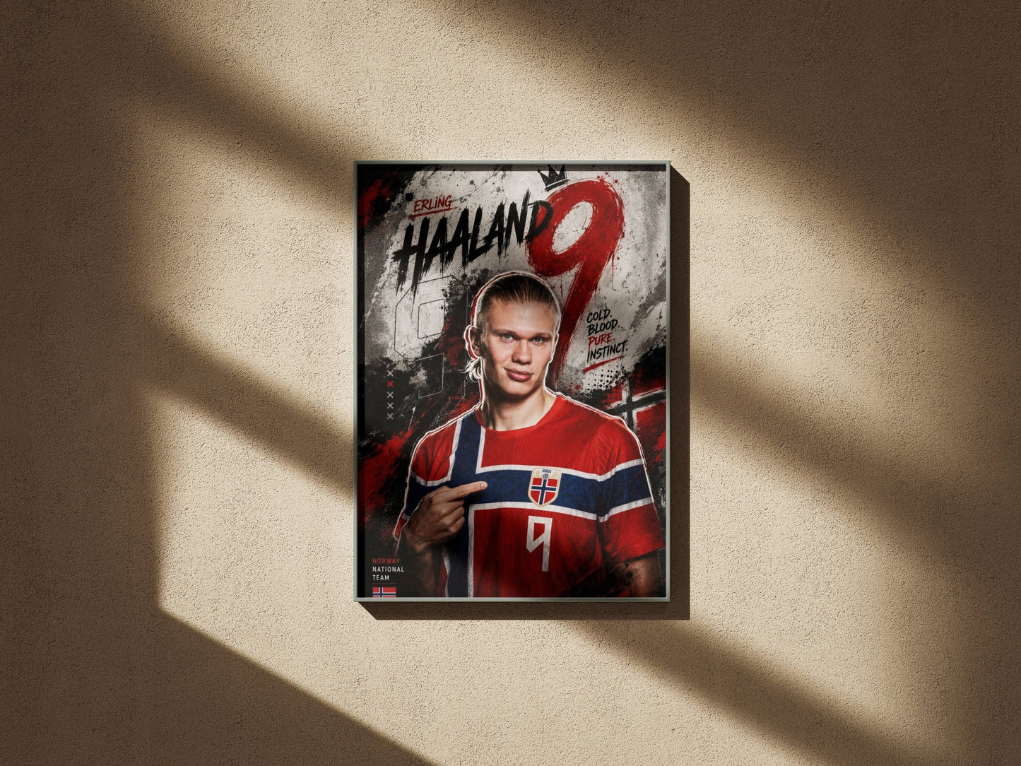 Haaland Norway HAALAND 9 Cold Blood Art Print | Football Wall Poster